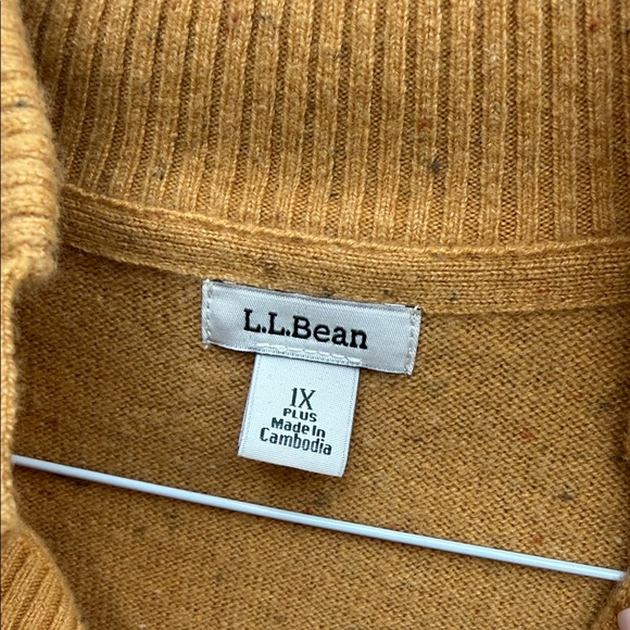 L.L. Bean Women’s 100% Cashmere Cardigan Sweater – Mustard Yellow – Plus 1X - Picture 2 of 5